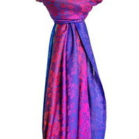 Blue rainbow sakura flower pashmina scarf