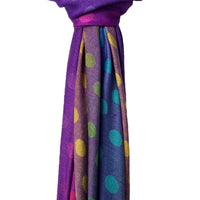 Purple Rainbow Dots Pashmina Reversible Scarf