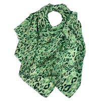Green leopard print scarf