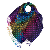 Black rainbow dots pashmina reversible scarf