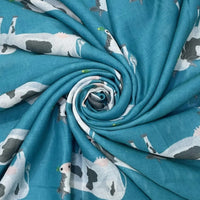Teal dairy cow scarf