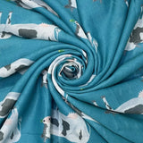 Teal dairy cow scarf