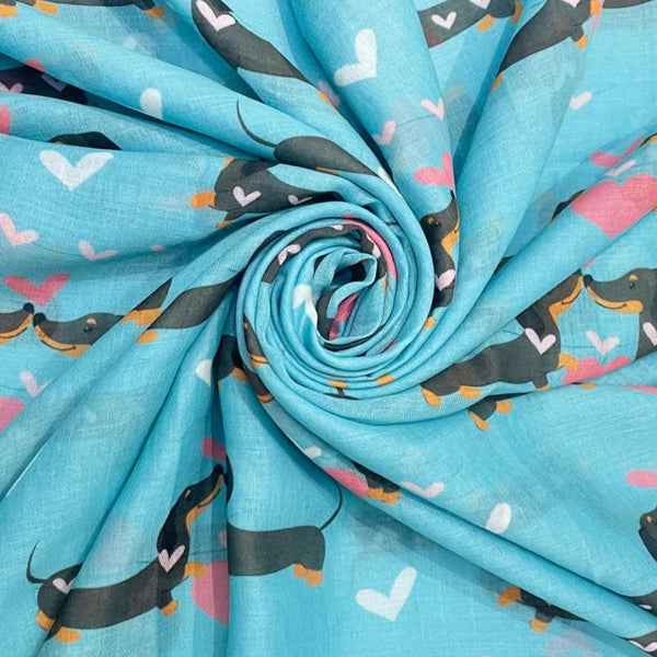 Sausage Dogs & Love Heart Scarf