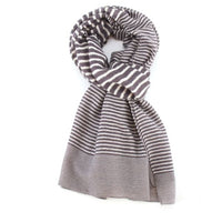 Grey & white stripes scarf