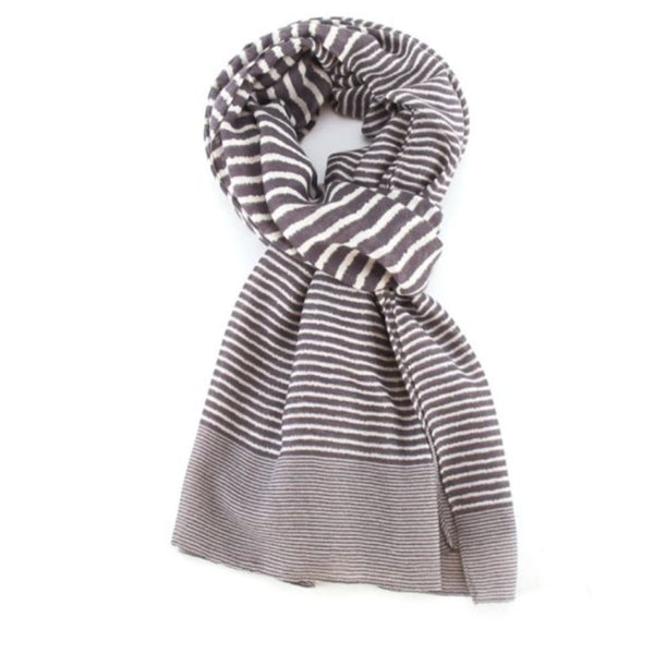 Grey & white stripes scarf