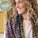 Multicoloured animal print recycled scarf
