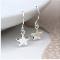 Sterling silver star drop earrings