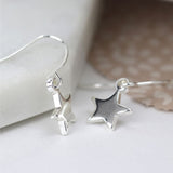 Sterling silver star drop earrings