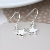 Sterling silver star drop earrings