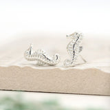 POM Sterling Silver Seahorse Earrings