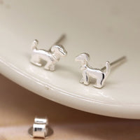 Sterling silver dog earrings