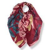 Burgundy Amazon Palm Scarf