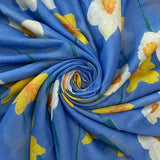 Blue daffodil scarf