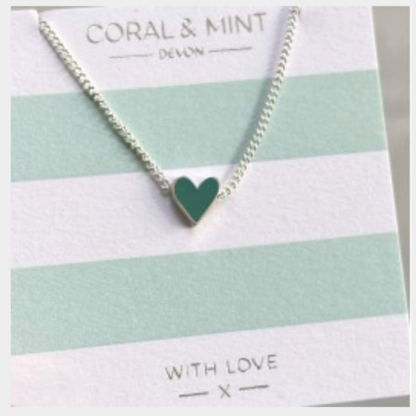 Sea grewn heart necklace