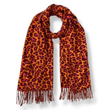 Orange Bold Leopard Print Scarf