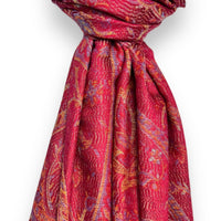 Red paisley jacquard pashmina scarf
