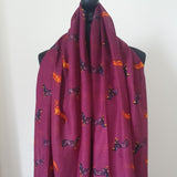 Burgundy Sausage Dog Scarf