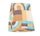 Mustard, brown & blue geo shapes scarf