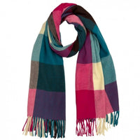 Teal Winter Check Scarf
