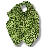 Green Leopard Print Scarf