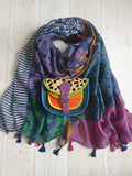 Dark Teal Spot Olivia Bag ~ Free Scarf