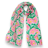 Pink & Green Daisy Scarf