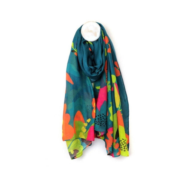 Teal Tropical Paradise Scarf