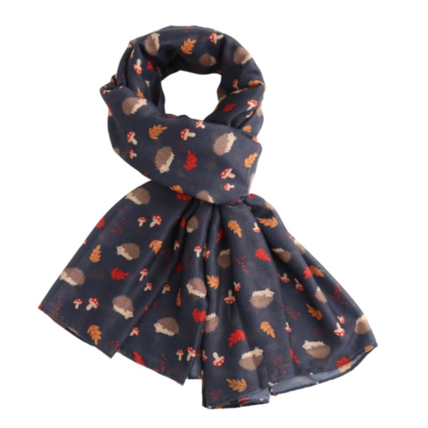 Navy Autumn Hedgehog Scarf