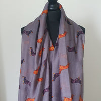 Grey Sausage Dog Scarf