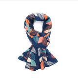 Blue Autumn Leaves Scarf