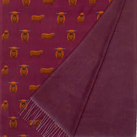 Wine Highland Cow Scarf