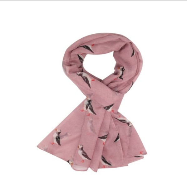 Pink Puffin Scarf