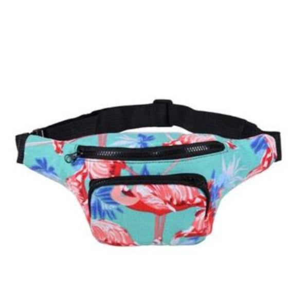 Aqua Blue Flamingo Bum Bag
