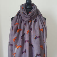 Grey Sausage Dog Scarf