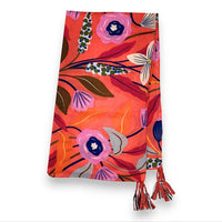 Coral Rose Tassel Scarf