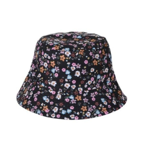 Black Floral Meadow Bucket Hat