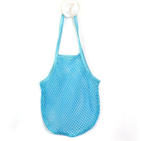 Turquoise cotton string shopping bag