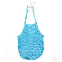 Turquoise cotton string shopping bag