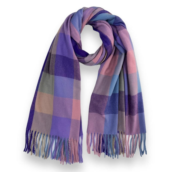 Purple Check Winter Scarf