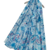 Silver speckled blue rose scarf