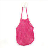 Fuchsia pink cotton string shopping bag