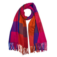 Purple & pinks check scarf