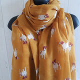 Mustard jack russell scarf