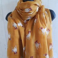 Mustard jack russell scarf