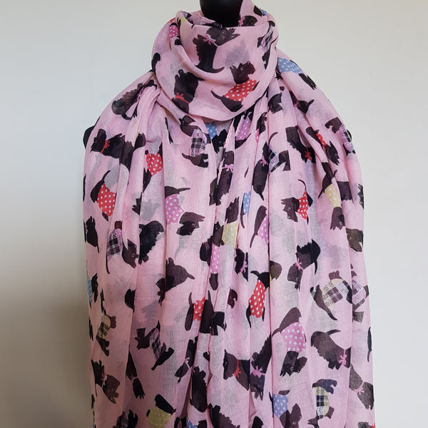 Pink scottie dog scarf
