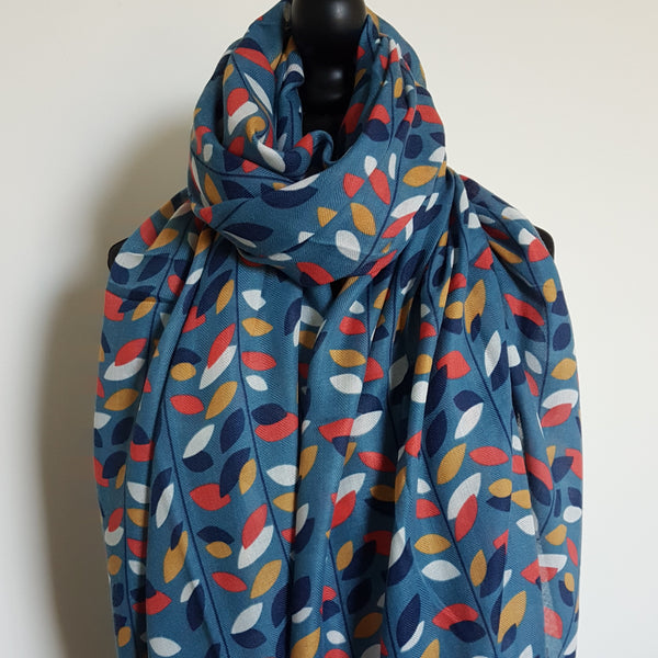 Blue Leaf Scarf