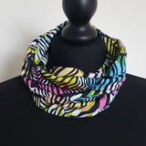 Multicoloured zebra snood