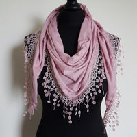 Pink triangle summer scarf