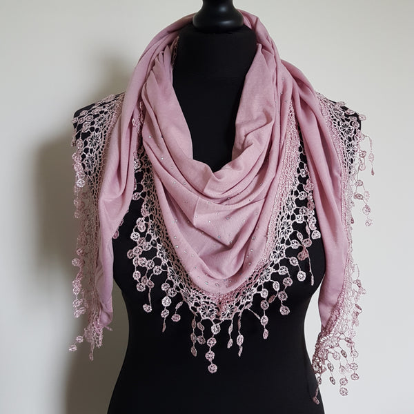 Pink triangle summer scarf