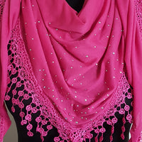 Fuchsia pink summer triangle scarf